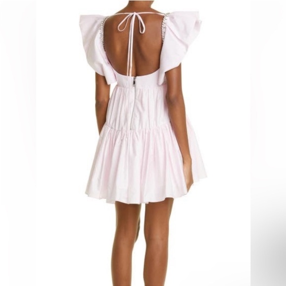 AREA Crystal Trim Poplin Mini Dress size 4 - Picture 2 of 12